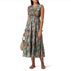 Banjanan Iris Midi Dress in Cottage Garden